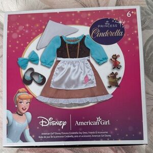 American Girl Disney Princess Cinderella Day Dress Set - Blue, Brown, White